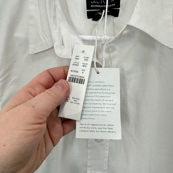 J. Crew Women's Size 8 Wren slim shirt in stretch cotton poplin Preppy Chic NWT - Picture 8 of 10